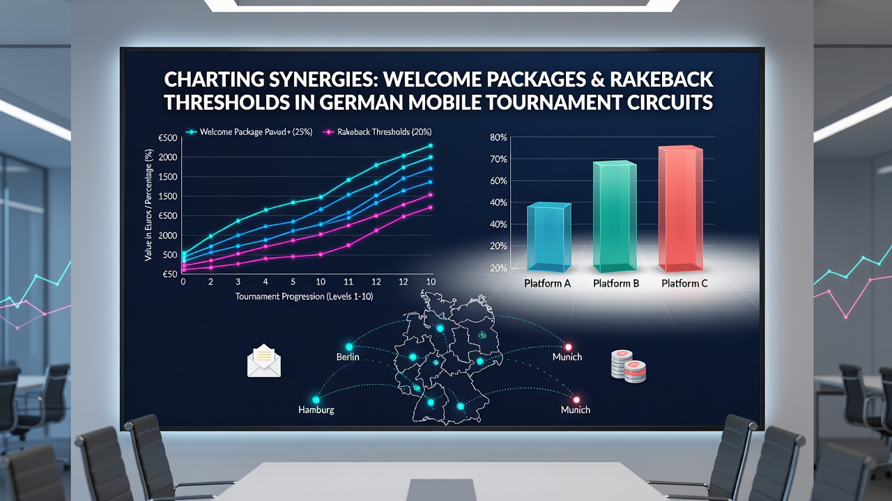 Mobile Turnieroberfläche mit Rakeback-Tracker und Willkommensbonus-Integration für deutsche Nutzer