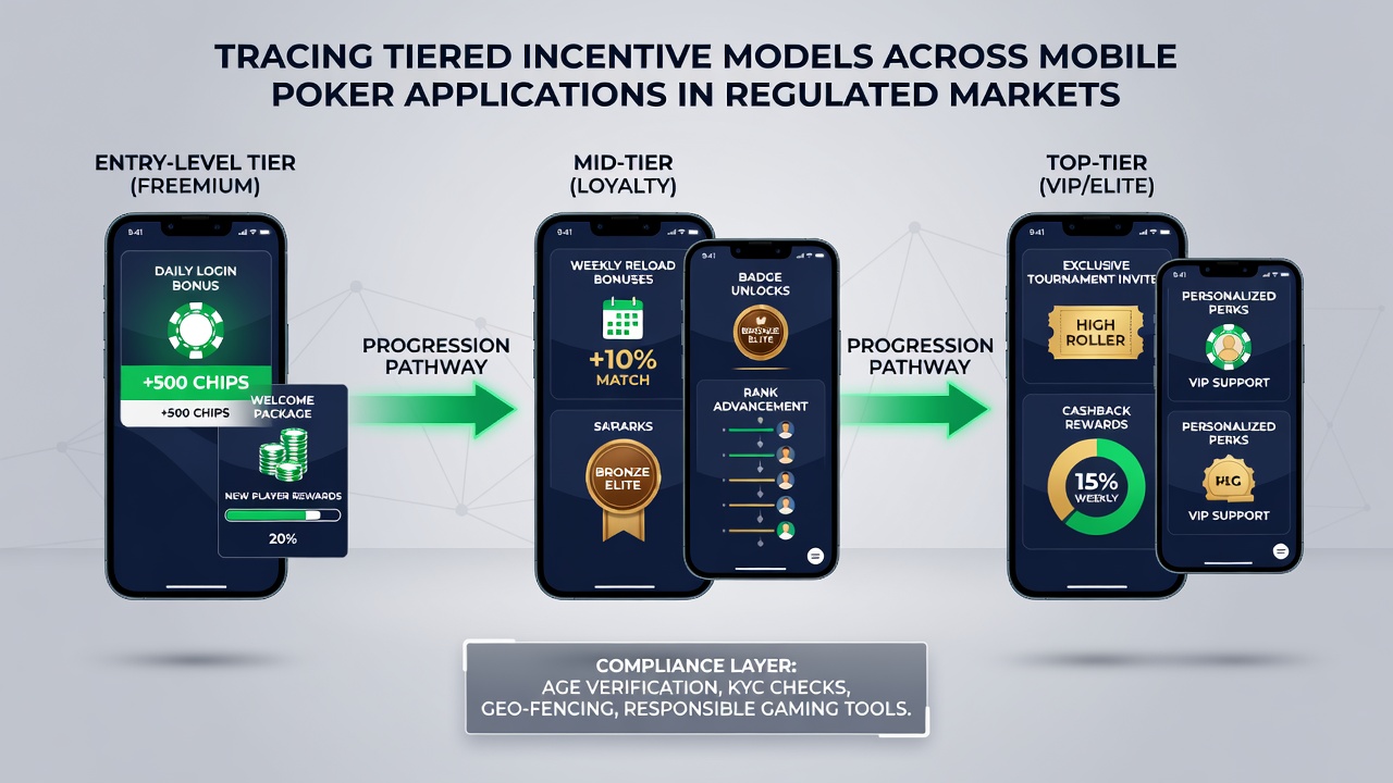 Darstellung der technischen Integration von Incentive-Stufen in Poker-Apps