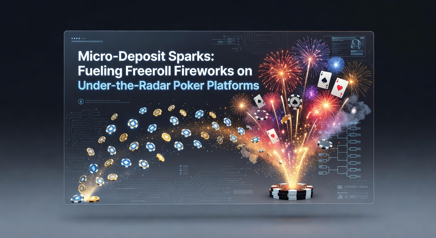 Detaillierte Darstellung eines Spielers, der mit Micro-Deposit in ein Freeroll-Turnier einsteigt und Chips explodieren lässt
